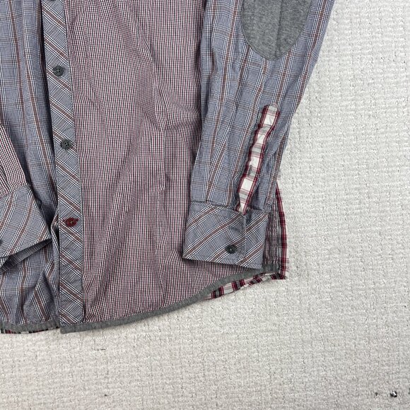 Desigual Mens Shirt Multicolor Patchworks Pattern Pockets Elbow Patches Size L - Picture 5 of 16